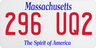 MA license plate 296UQ2