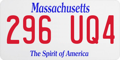 MA license plate 296UQ4