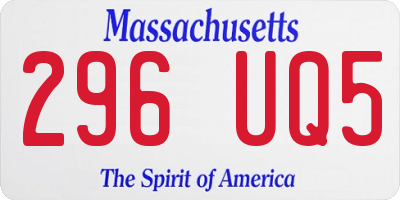 MA license plate 296UQ5