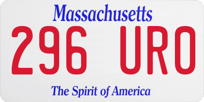 MA license plate 296UR0