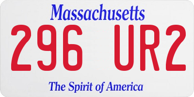 MA license plate 296UR2