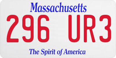 MA license plate 296UR3