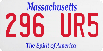 MA license plate 296UR5