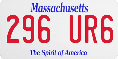 MA license plate 296UR6
