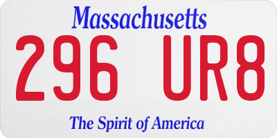 MA license plate 296UR8