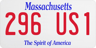 MA license plate 296US1