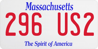 MA license plate 296US2
