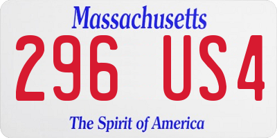 MA license plate 296US4