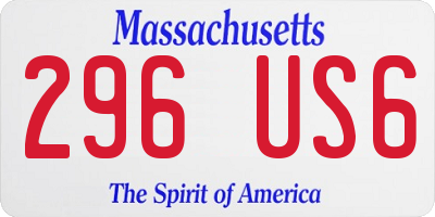 MA license plate 296US6