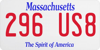 MA license plate 296US8