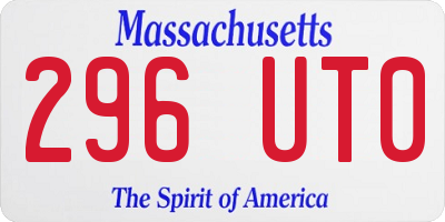 MA license plate 296UT0