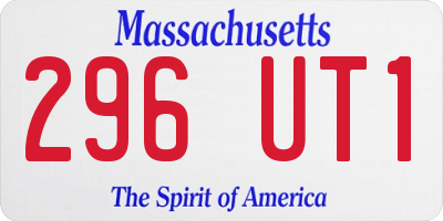 MA license plate 296UT1