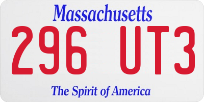 MA license plate 296UT3