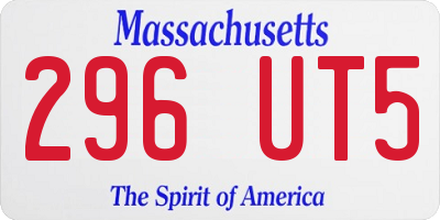 MA license plate 296UT5