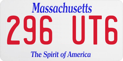 MA license plate 296UT6