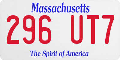 MA license plate 296UT7