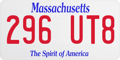 MA license plate 296UT8