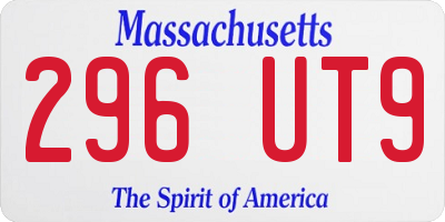 MA license plate 296UT9