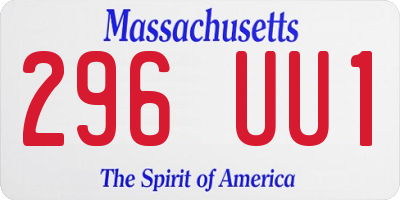 MA license plate 296UU1