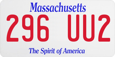 MA license plate 296UU2
