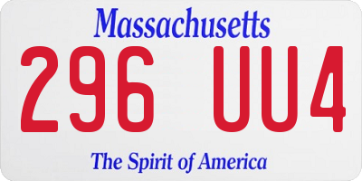 MA license plate 296UU4