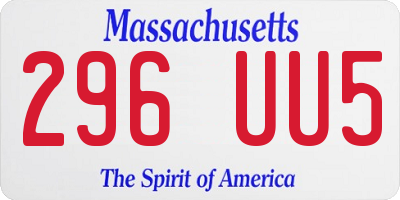 MA license plate 296UU5