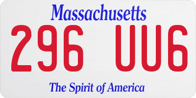 MA license plate 296UU6