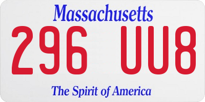 MA license plate 296UU8