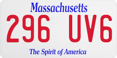 MA license plate 296UV6
