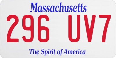 MA license plate 296UV7