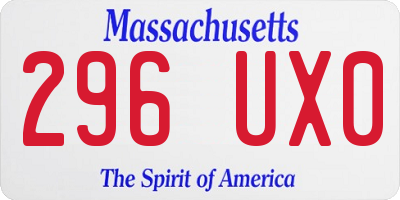 MA license plate 296UX0