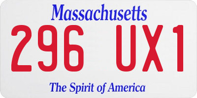 MA license plate 296UX1