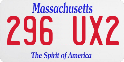 MA license plate 296UX2