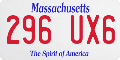 MA license plate 296UX6