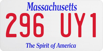MA license plate 296UY1