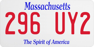 MA license plate 296UY2