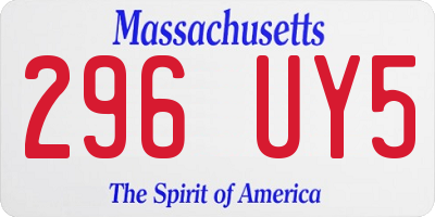 MA license plate 296UY5