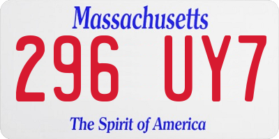 MA license plate 296UY7