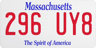MA license plate 296UY8