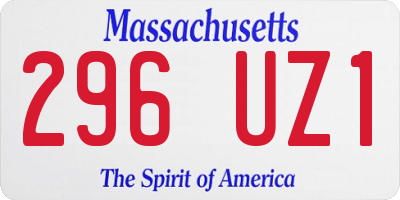 MA license plate 296UZ1