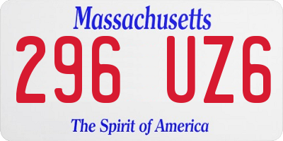 MA license plate 296UZ6