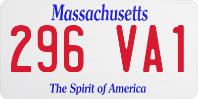 MA license plate 296VA1