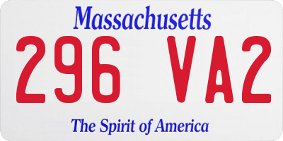 MA license plate 296VA2