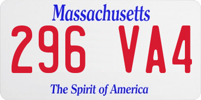 MA license plate 296VA4