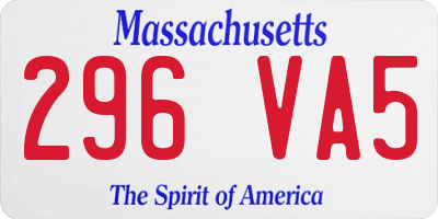 MA license plate 296VA5