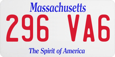 MA license plate 296VA6