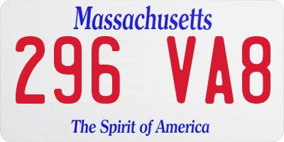 MA license plate 296VA8
