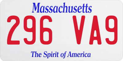 MA license plate 296VA9