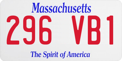 MA license plate 296VB1