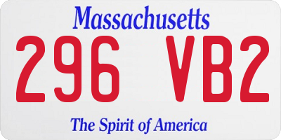 MA license plate 296VB2